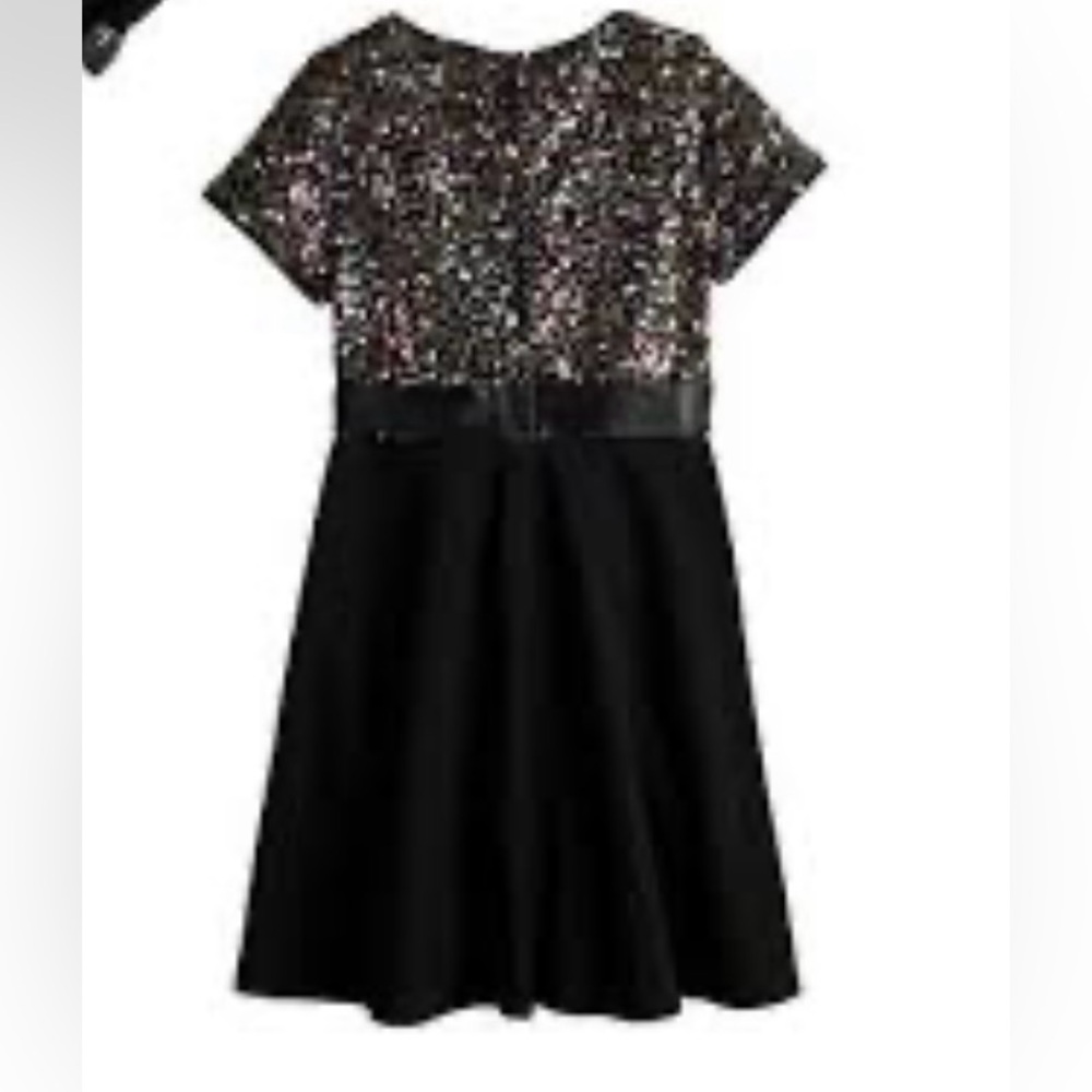 Trixxi Girl Dress Short Sleeve Sparkle Top With Bow size Medium